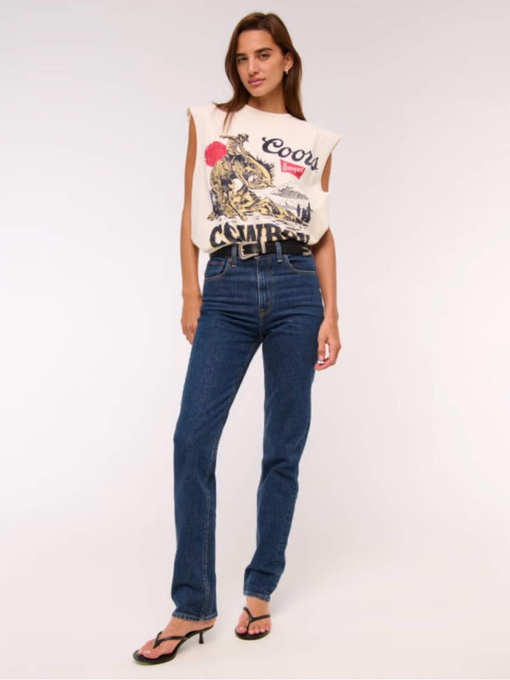 Abercrombie & Fitch High-Rise Straight Leg Women’s Jeans - Dark Blue